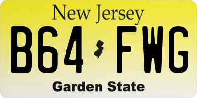 NJ license plate B64FWG