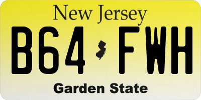 NJ license plate B64FWH
