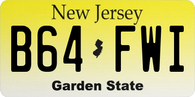 NJ license plate B64FWI