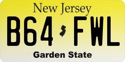 NJ license plate B64FWL