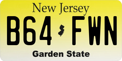 NJ license plate B64FWN