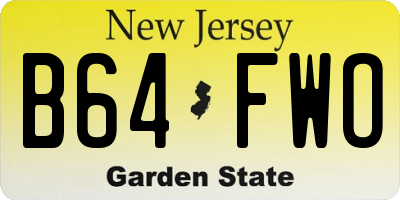 NJ license plate B64FWO