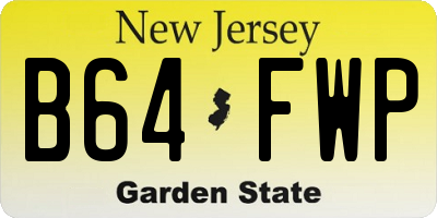 NJ license plate B64FWP