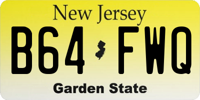 NJ license plate B64FWQ