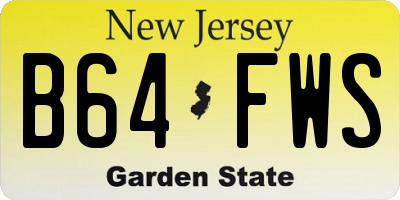 NJ license plate B64FWS