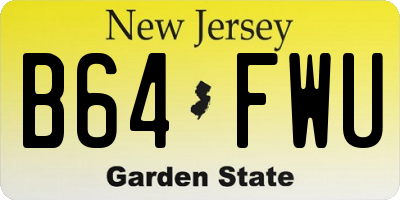 NJ license plate B64FWU