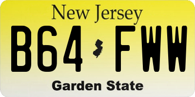 NJ license plate B64FWW