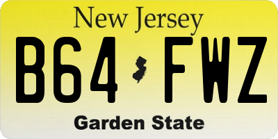 NJ license plate B64FWZ