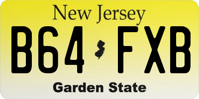 NJ license plate B64FXB