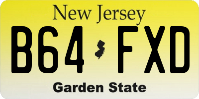 NJ license plate B64FXD