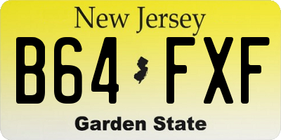 NJ license plate B64FXF