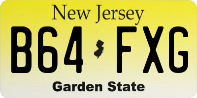 NJ license plate B64FXG