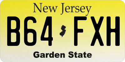 NJ license plate B64FXH