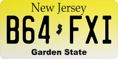 NJ license plate B64FXI