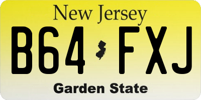NJ license plate B64FXJ
