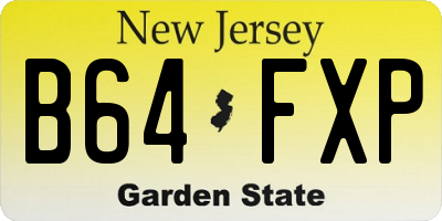 NJ license plate B64FXP