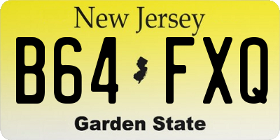 NJ license plate B64FXQ