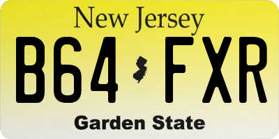 NJ license plate B64FXR