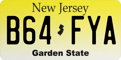 NJ license plate B64FYA