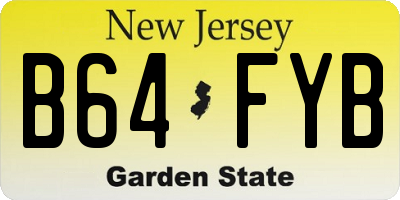 NJ license plate B64FYB