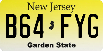 NJ license plate B64FYG