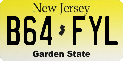NJ license plate B64FYL
