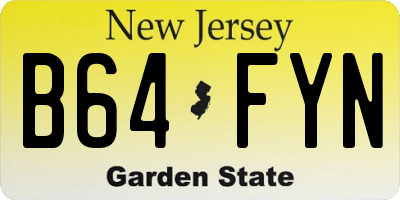 NJ license plate B64FYN