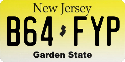 NJ license plate B64FYP
