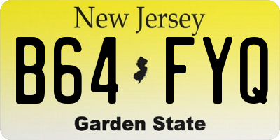 NJ license plate B64FYQ