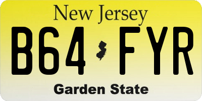 NJ license plate B64FYR