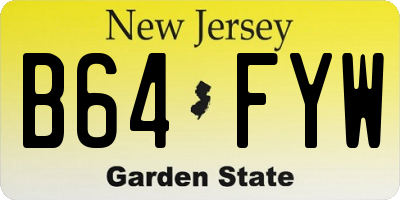 NJ license plate B64FYW