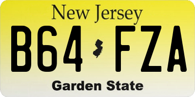 NJ license plate B64FZA