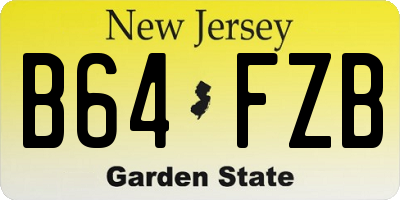 NJ license plate B64FZB