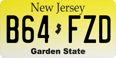 NJ license plate B64FZD