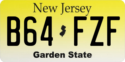 NJ license plate B64FZF