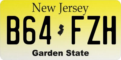NJ license plate B64FZH