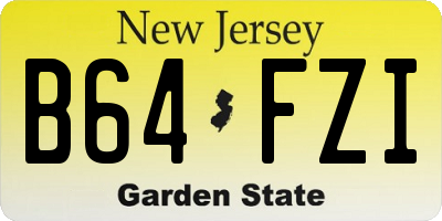 NJ license plate B64FZI