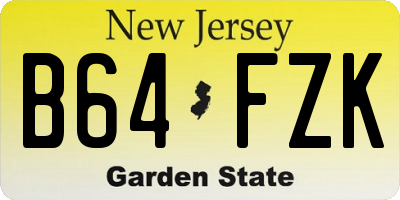 NJ license plate B64FZK