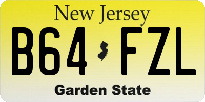 NJ license plate B64FZL