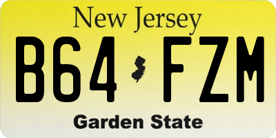 NJ license plate B64FZM
