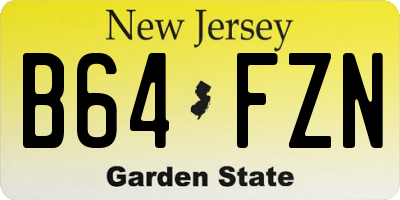 NJ license plate B64FZN
