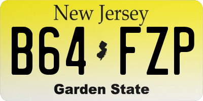 NJ license plate B64FZP