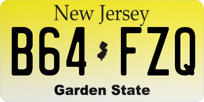 NJ license plate B64FZQ