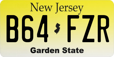 NJ license plate B64FZR