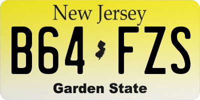 NJ license plate B64FZS