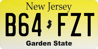 NJ license plate B64FZT