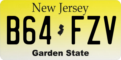 NJ license plate B64FZV