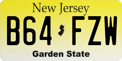 NJ license plate B64FZW