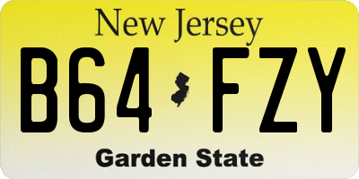 NJ license plate B64FZY