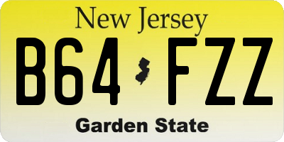 NJ license plate B64FZZ